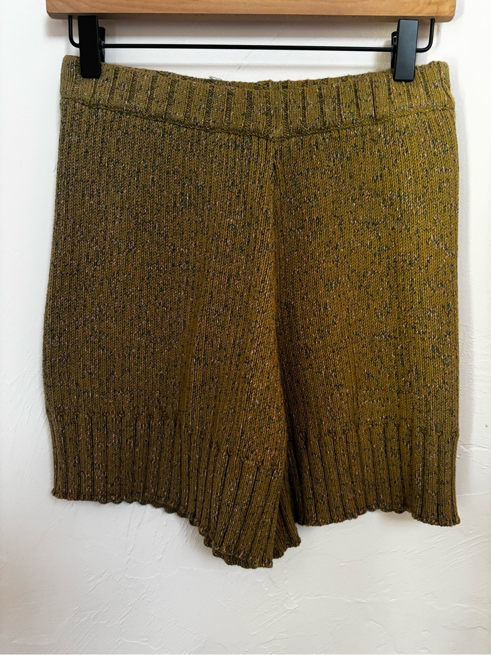 Free People FP Beach Marled Knit Shorts Army Green Small